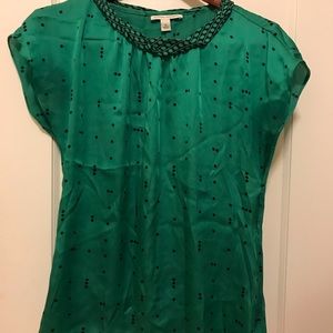 Silk polka dot business casual blouse